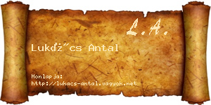 Lukács Antal névjegykártya